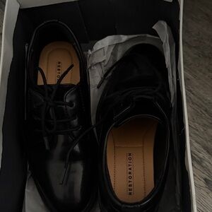 Restoration Hardware Black Leather Oxford Dress Shoes